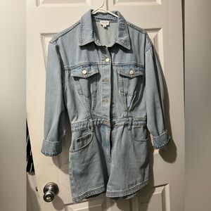 Le Lis Collection Light Blue Denim Romper